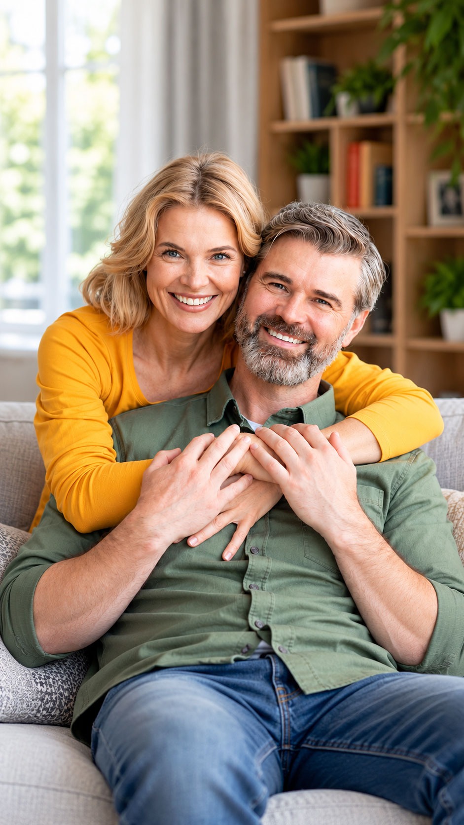 Smiling couple enjoying authentic connection
